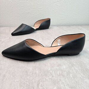 D'orsay Pointed Toe Ballet Flats 9.5 Black Minimalist Comfort Ballerina Shoes